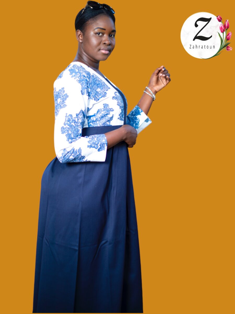 Robe longue motifs floraux