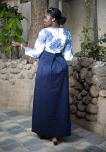Robe longue motifs floraux