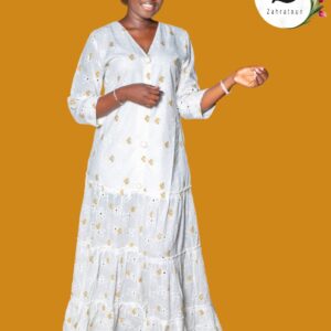 Robe Longue Brodée Cotton Dakar