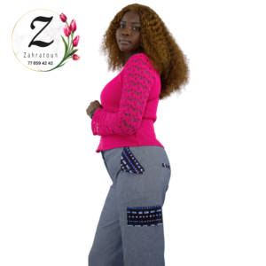 Pantalon Cargot – Jean et wax bleu dakar