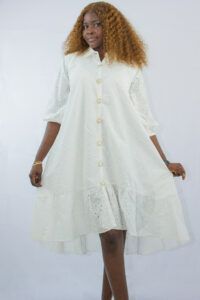 Robe Chemise Brodée cotton – Dakar