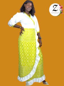 Robe portefeuille – soie brocard – Dakar
