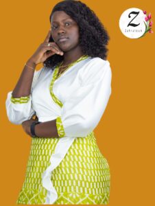 Robe portefeuille – soie brocard – Dakar
