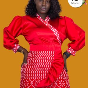 Robe portefeuille - soie brocard - Dakar