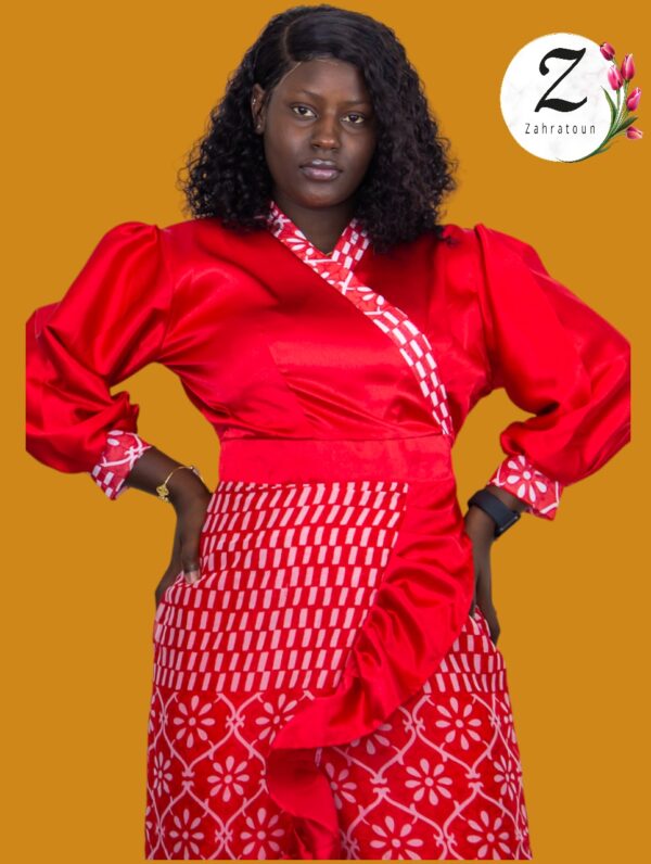 Robe portefeuille – soie brocard – Dakar