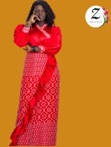 Robe portefeuille – soie brocard – Dakar