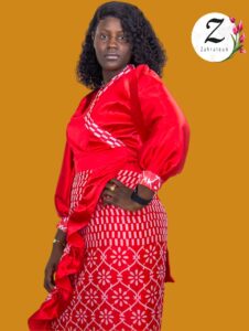 Robe portefeuille – soie brocard – Dakar