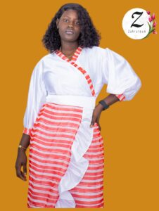 Robe portefeuille – soie brocard – Dakar