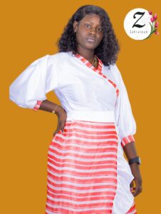 Robe portefeuille – soie brocard – Dakar