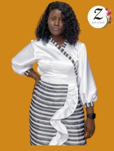 Robe portefeuille – soie brocard – Dakar
