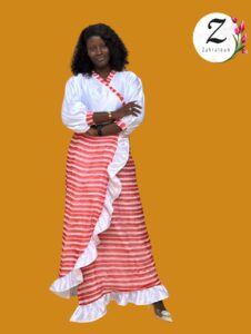 Robe portefeuille – soie brocard – Dakar