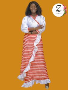 Robe portefeuille – soie brocard – Dakar
