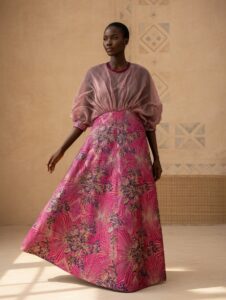 Robe longue rose femme Adja