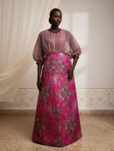 Robe longue rose femme Adja