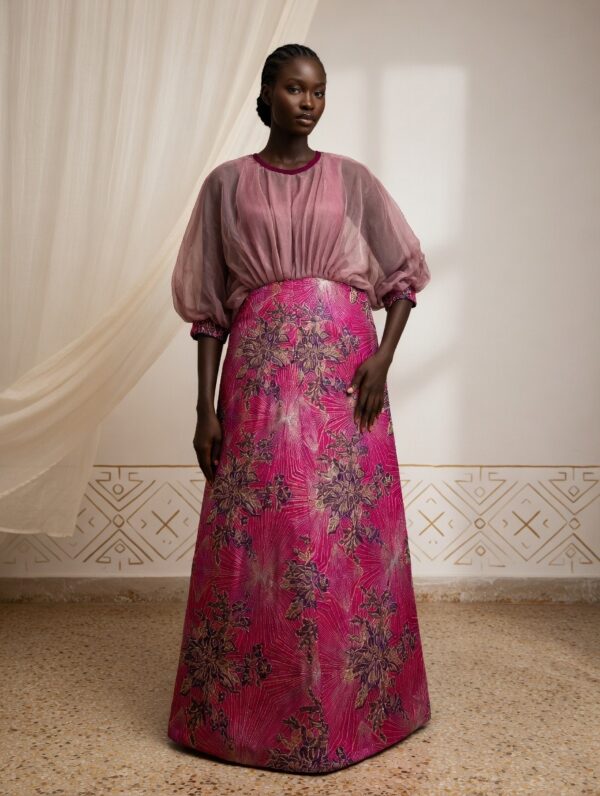 Robe longue rose femme Adja
