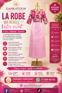 Robe florale rose – bazin brocard