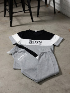 Ensemble garçon BOYS gris noir et blanc