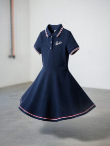 Robe polo bleu marine Love fille 4 à 6 ans