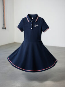 Robe polo bleu marine Love fille 4 à 6 ans