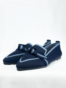 Ballerines bleu marine femme à nœud