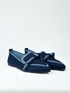 Ballerines bleu marine femme à nœud