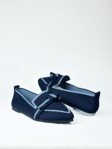 Ballerines bleu marine femme à nœud