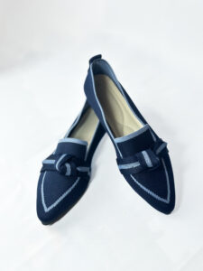 Ballerines bleu marine femme à nœud