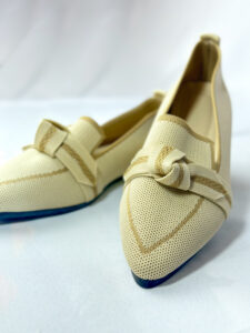 Ballerines beige doré à nœud