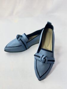 Ballerines bleu ciel à nœud