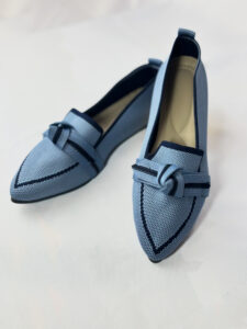Ballerines bleu ciel à nœud