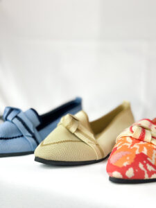 Ballerines bleu ciel à nœud