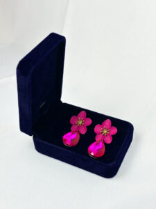 Boucles d’oreilles florales roses