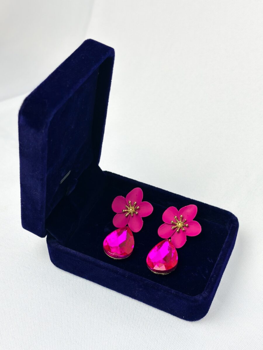 Boucles d’oreilles florales roses