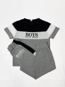 Ensemble garçon BOYS gris, noir et blanc