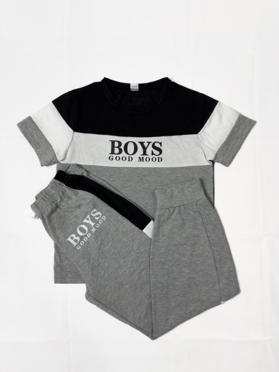 Ensemble garçon BOYS gris noir et blanc