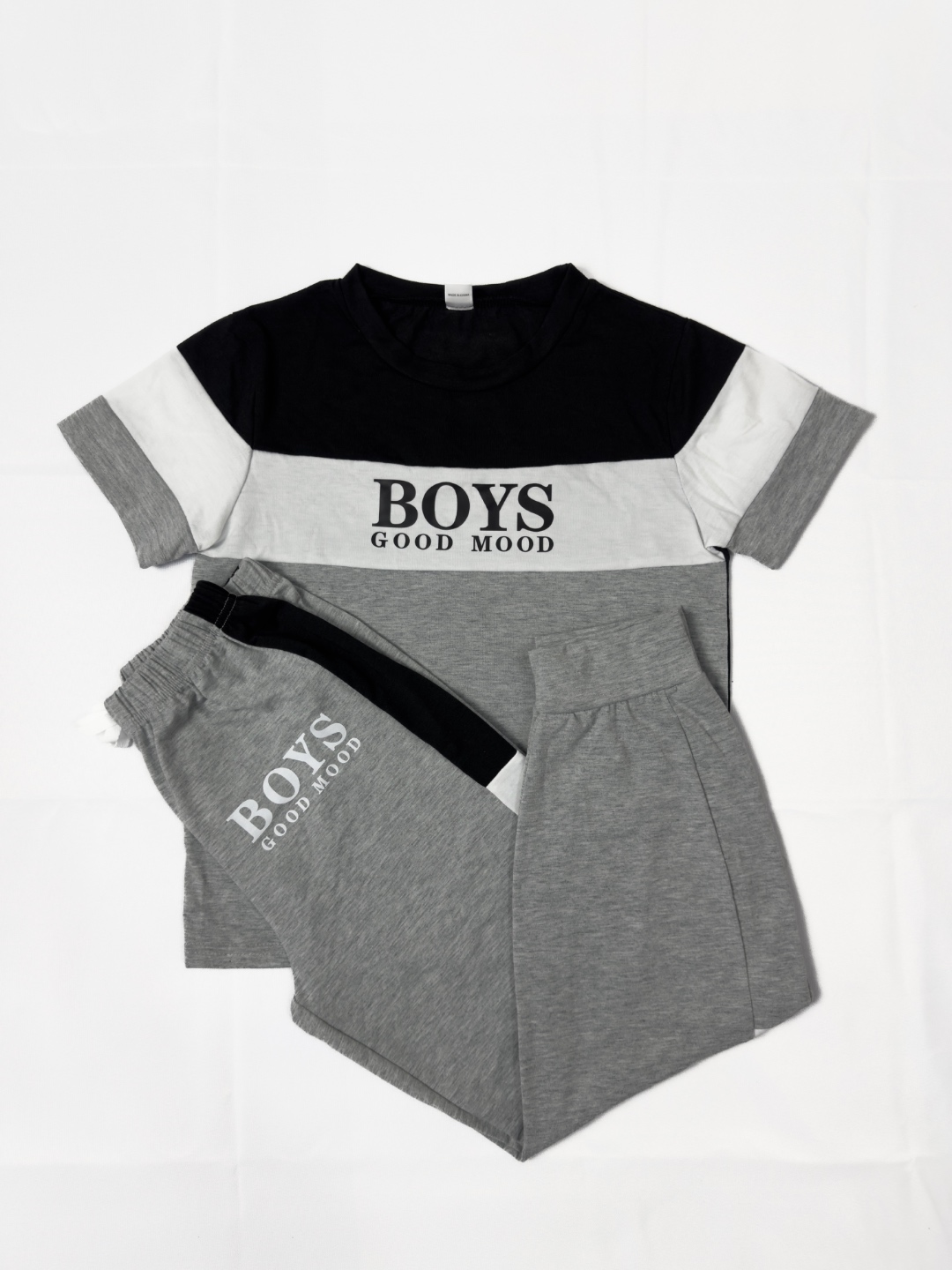 Ensemble garçon BOYS gris, noir et blanc