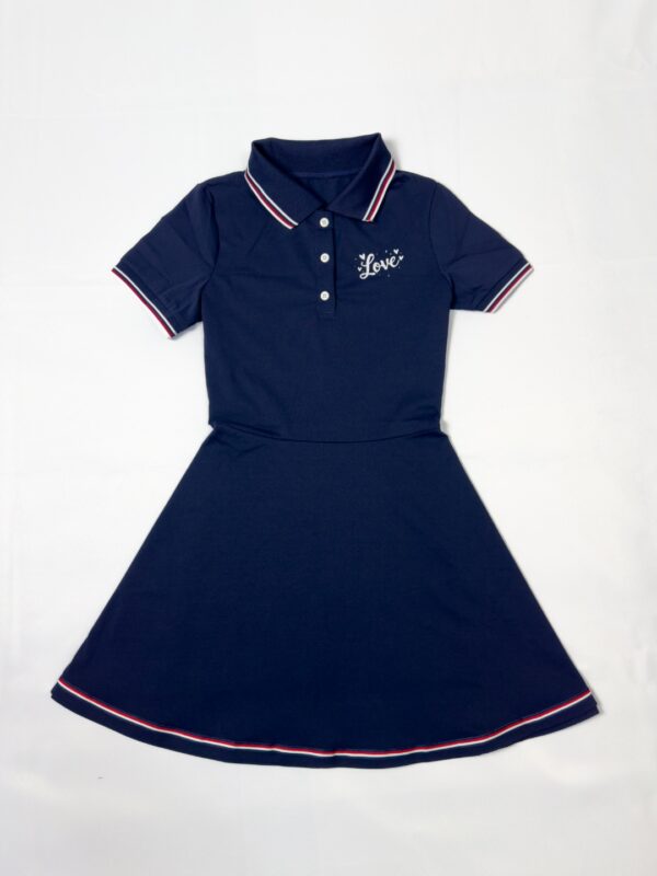 Robe polo bleu marine fille 4 à 6 ans