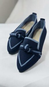 Ballerines bleu marine femme à nœud